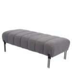 Παγκάκι Ottoman ArteLibre KUBO Γκρι Ύφασμα Teddy/Μέταλλο 40x116.5x50cm