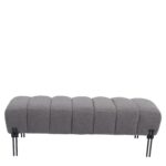 Παγκάκι Ottoman ArteLibre KUBO Γκρι Ύφασμα Teddy/Μέταλλο 40x116.5x50cm