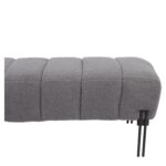 Παγκάκι Ottoman ArteLibre KUBO Γκρι Ύφασμα Teddy/Μέταλλο 40x116.5x50cm