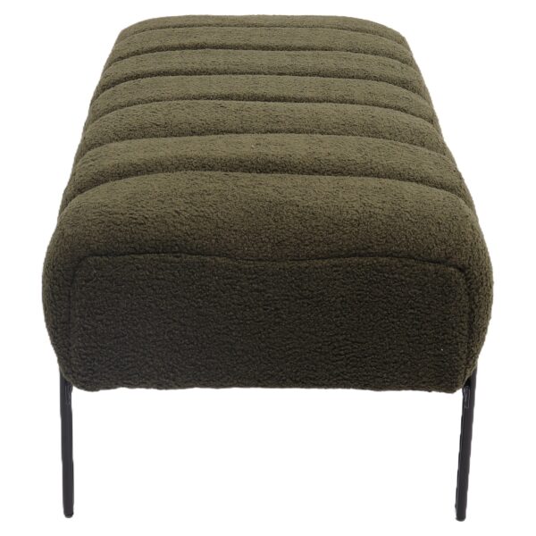 Παγκάκι Ottoman ArteLibre KUBO Πράσινο Ύφασμα Teddy/Μέταλλο 40x116.5x50cm