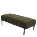 Παγκάκι Ottoman ArteLibre KUBO Πράσινο Ύφασμα Teddy/Μέταλλο 40x116.5x50cm