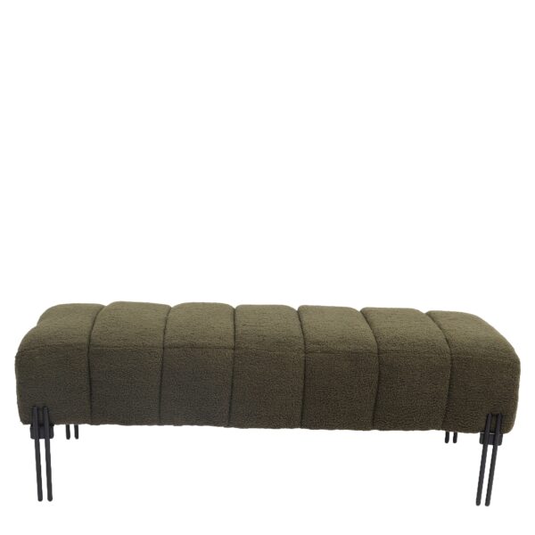 Παγκάκι Ottoman ArteLibre KUBO Πράσινο Ύφασμα Teddy/Μέταλλο 40x116.5x50cm