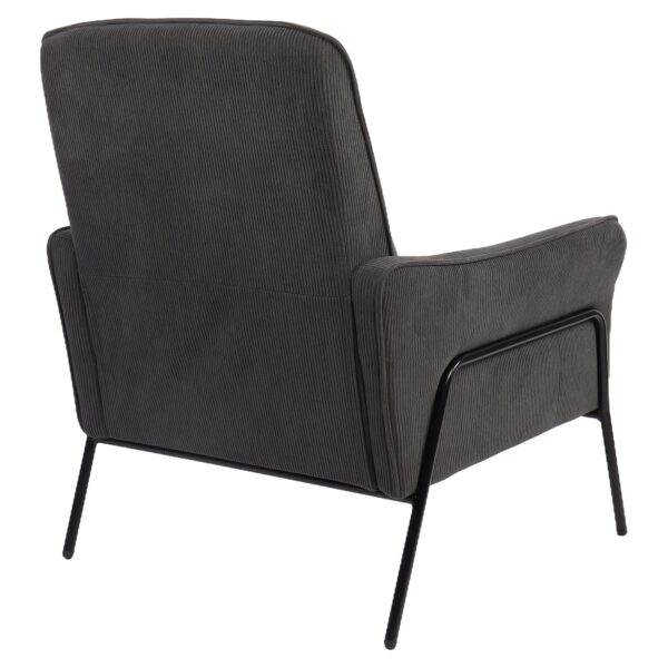 Πολυθρόνα ArteLibre ELAN Γκρι Σκούρο Ύφασμα Κοτλέ/Μέταλλο 94x77x82cm