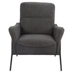 Πολυθρόνα ArteLibre ELAN Γκρι Σκούρο Ύφασμα Κοτλέ/Μέταλλο 94x77x82cm