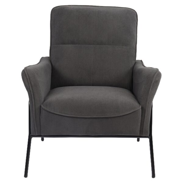 Πολυθρόνα ArteLibre ELAN Γκρι Σκούρο Ύφασμα Κοτλέ/Μέταλλο 94x77x82cm