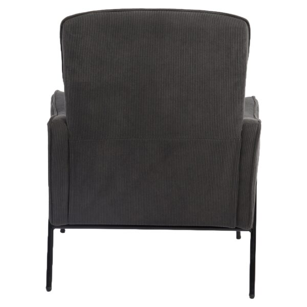 Πολυθρόνα ArteLibre ELAN Γκρι Σκούρο Ύφασμα Κοτλέ/Μέταλλο 94x77x82cm