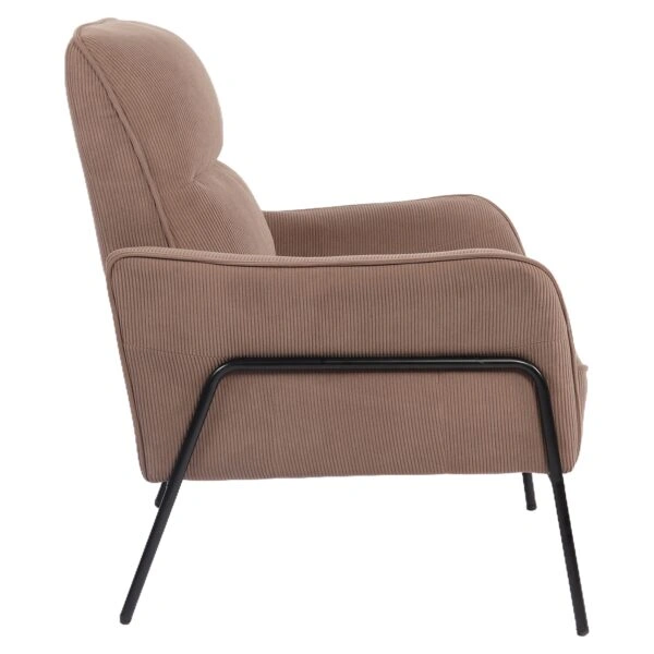 Πολυθρόνα ArteLibre ELAN Taupe Ύφασμα Κοτλέ/Μέταλλο 94x77x82cm