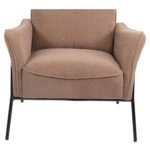Πολυθρόνα ArteLibre ELAN Taupe Ύφασμα Κοτλέ/Μέταλλο 94x77x82cm