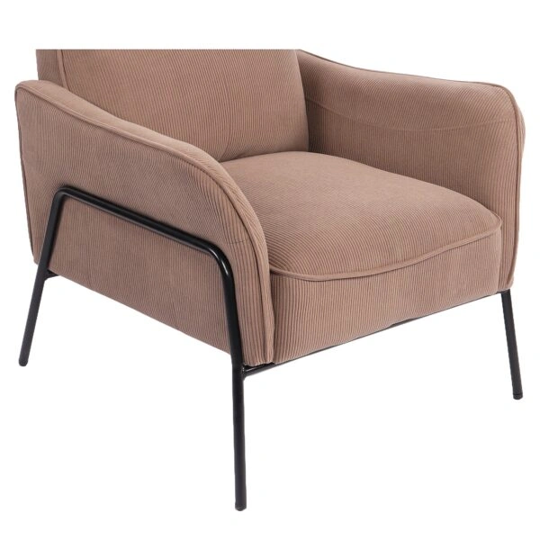 Πολυθρόνα ArteLibre ELAN Taupe Ύφασμα Κοτλέ/Μέταλλο 94x77x82cm