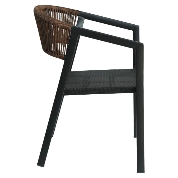 Πολυθρόνα Κήπου ArteLibre FIJI Μαύρο/Φυσικό Αλουμίνιο/Rattan 56x60x78cm