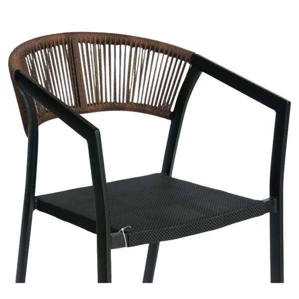 Πολυθρόνα Κήπου ArteLibre FIJI Μαύρο/Φυσικό Αλουμίνιο/Rattan 56x60x78cm