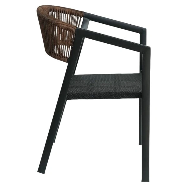Πολυθρόνα Κήπου ArteLibre FIJI Μαύρο/Φυσικό Αλουμίνιο/Rattan 56x60x78cm
