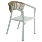 Πολυθρόνα Κήπου ArteLibre FIJI Λευκό/Φυσικό Αλουμίνιο/Rattan 56x60x78cm