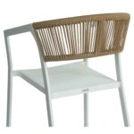 Πολυθρόνα Κήπου ArteLibre FIJI Λευκό/Φυσικό Αλουμίνιο/Rattan 56x60x78cm