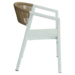 Πολυθρόνα Κήπου ArteLibre FIJI Λευκό/Φυσικό Αλουμίνιο/Rattan 56x60x78cm