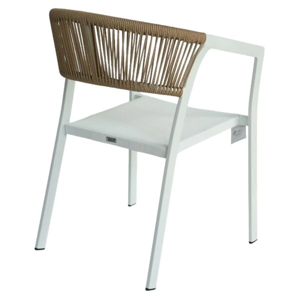 Πολυθρόνα Κήπου ArteLibre FIJI Λευκό/Φυσικό Αλουμίνιο/Rattan 56x60x78cm