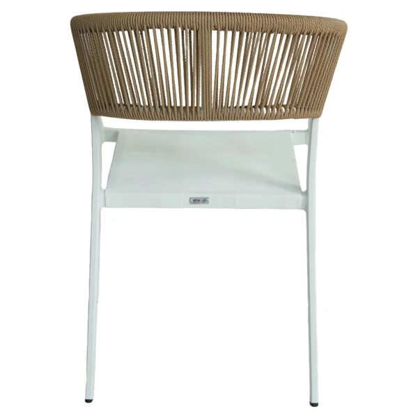 Πολυθρόνα Κήπου ArteLibre FIJI Λευκό/Φυσικό Αλουμίνιο/Rattan 56x60x78cm