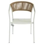 Πολυθρόνα Κήπου ArteLibre FIJI Λευκό/Φυσικό Αλουμίνιο/Rattan 56x60x78cm