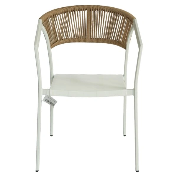 Πολυθρόνα Κήπου ArteLibre FIJI Λευκό/Φυσικό Αλουμίνιο/Rattan 56x60x78cm
