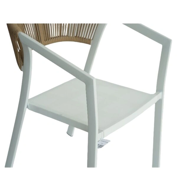 Πολυθρόνα Κήπου ArteLibre FIJI Λευκό/Φυσικό Αλουμίνιο/Rattan 56x60x78cm