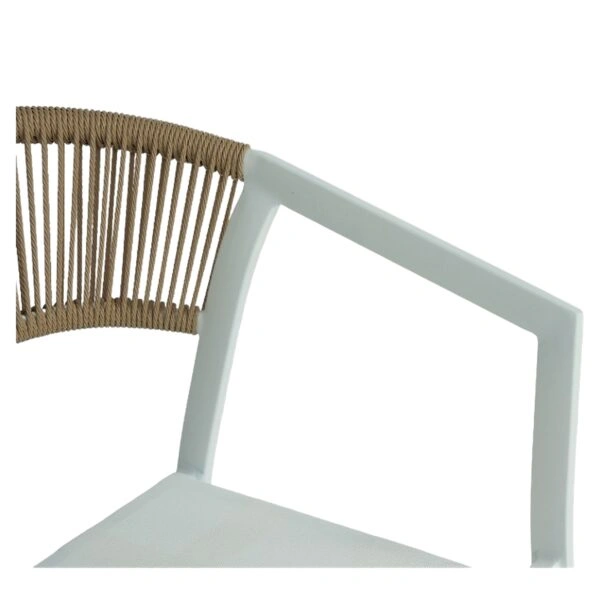 Πολυθρόνα Κήπου ArteLibre FIJI Λευκό/Φυσικό Αλουμίνιο/Rattan 56x60x78cm