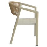 Πολυθρόνα Κήπου ArteLibre FIJI Μπεζ/Φυσικό Αλουμίνιο/Rattan 56x60x78cm