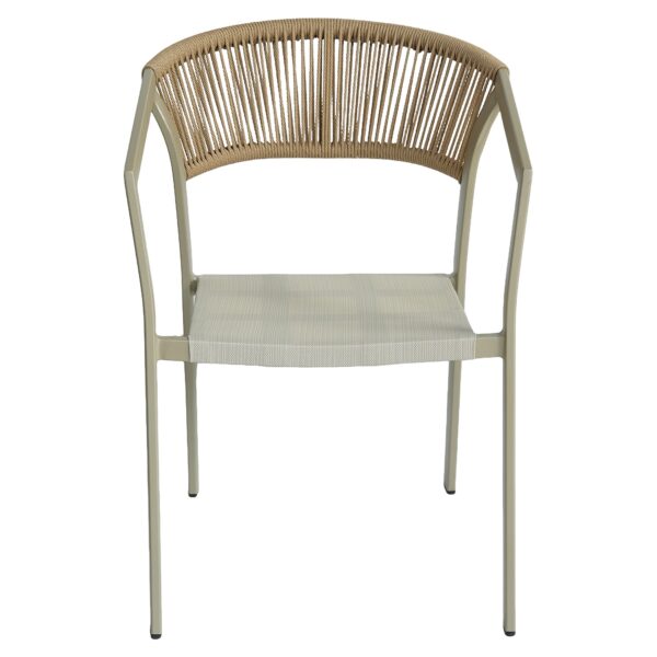 Πολυθρόνα Κήπου ArteLibre FIJI Μπεζ/Φυσικό Αλουμίνιο/Rattan 56x60x78cm