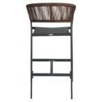 Σκαμπό Bar ArteLibre SANTORINI Μαύρο/Φυσικό Αλουμίνιο/Rattan 55x56x99cm