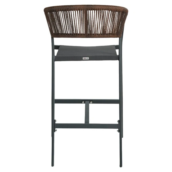 Σκαμπό Bar ArteLibre SANTORINI Μαύρο/Φυσικό Αλουμίνιο/Rattan 55x56x99cm