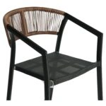 Σκαμπό Bar ArteLibre SANTORINI Μαύρο/Φυσικό Αλουμίνιο/Rattan 55x56x99cm