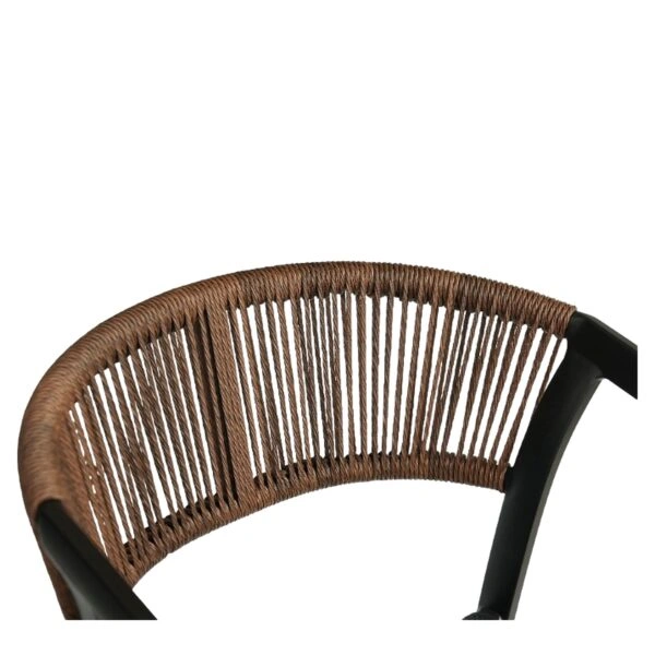 Σκαμπό Bar ArteLibre SANTORINI Μαύρο/Φυσικό Αλουμίνιο/Rattan 55x56x99cm