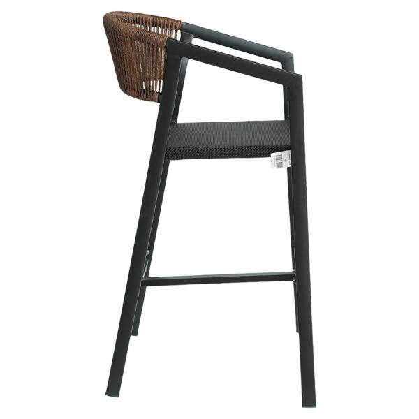 Σκαμπό Bar ArteLibre SANTORINI Ανθρακί/Φυσικό Αλουμίνιο/Rattan 55x56x99cm