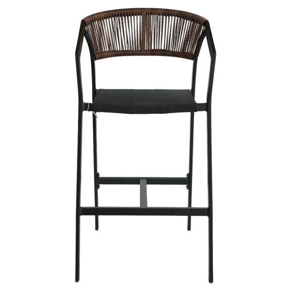 Σκαμπό Bar ArteLibre SANTORINI Ανθρακί/Φυσικό Αλουμίνιο/Rattan 55x56x99cm