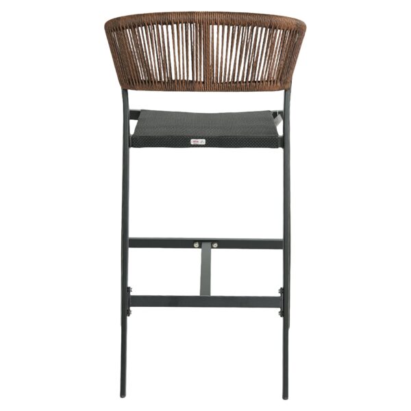 Σκαμπό Bar ArteLibre SANTORINI Ανθρακί/Φυσικό Αλουμίνιο/Rattan 55x56x99cm