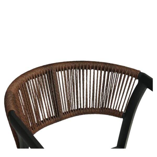 Σκαμπό Bar ArteLibre SANTORINI Ανθρακί/Φυσικό Αλουμίνιο/Rattan 55x56x99cm