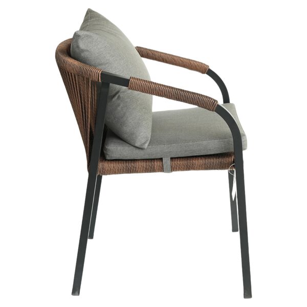 Πολυθρόνα Κήπου ArteLibre CURACAO Μαύρο/Φυσικό Αλουμίνιο/Rattan 57x60x84cm