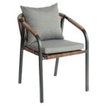 Πολυθρόνα Κήπου ArteLibre CURACAO Μαύρο/Φυσικό Αλουμίνιο/Rattan 57x60x84cm