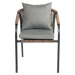 Πολυθρόνα Κήπου ArteLibre CURACAO Μαύρο/Φυσικό Αλουμίνιο/Rattan 57x60x84cm