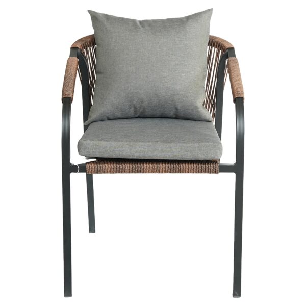 Πολυθρόνα Κήπου ArteLibre CURACAO Μαύρο/Φυσικό Αλουμίνιο/Rattan 57x60x84cm