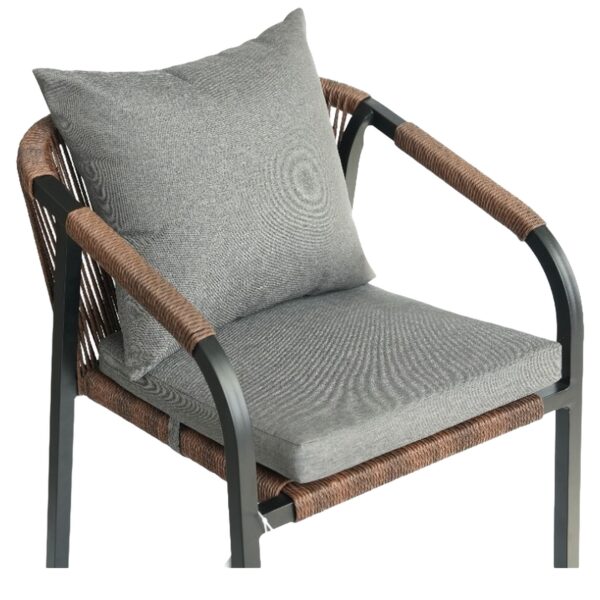 Πολυθρόνα Κήπου ArteLibre CURACAO Μαύρο/Φυσικό Αλουμίνιο/Rattan 57x60x84cm