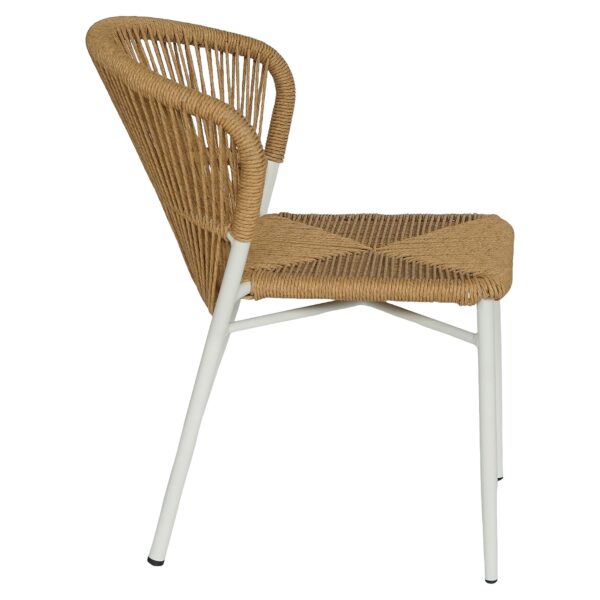 Καρέκλα Κήπου ArteLibre RIVIERA Λευκό/Φυσικό Αλουμίνιο/Rattan 57x61x79cm