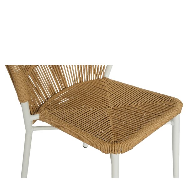 Καρέκλα Κήπου ArteLibre RIVIERA Λευκό/Φυσικό Αλουμίνιο/Rattan 57x61x79cm