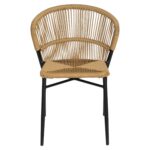 Καρέκλα Κήπου ArteLibre RIVIERA Μαύρο/Φυσικό Αλουμίνιο/Rattan 57x61x79cm