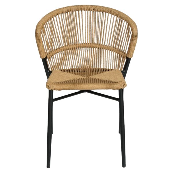 Καρέκλα Κήπου ArteLibre RIVIERA Μαύρο/Φυσικό Αλουμίνιο/Rattan 57x61x79cm