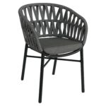 Πολυθρόνα Κήπου ArteLibre LANGKAWI Μαύρο/Ανθρακί Αλουμίνιο/Rattan 57x56x78cm