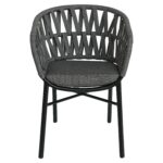 Πολυθρόνα Κήπου ArteLibre LANGKAWI Μαύρο/Ανθρακί Αλουμίνιο/Rattan 57x56x78cm