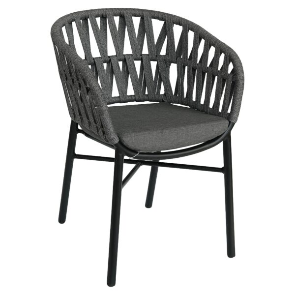 Πολυθρόνα Κήπου ArteLibre LANGKAWI Μαύρο/Ανθρακί Αλουμίνιο/Rattan 57x56x78cm