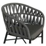 Πολυθρόνα Κήπου ArteLibre LANGKAWI Μαύρο/Ανθρακί Αλουμίνιο/Rattan 57x56x78cm