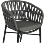 Πολυθρόνα Κήπου ArteLibre LANGKAWI Μαύρο/Ανθρακί Αλουμίνιο/Rattan 57x56x78cm