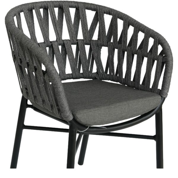 Πολυθρόνα Κήπου ArteLibre LANGKAWI Μαύρο/Ανθρακί Αλουμίνιο/Rattan 57x56x78cm